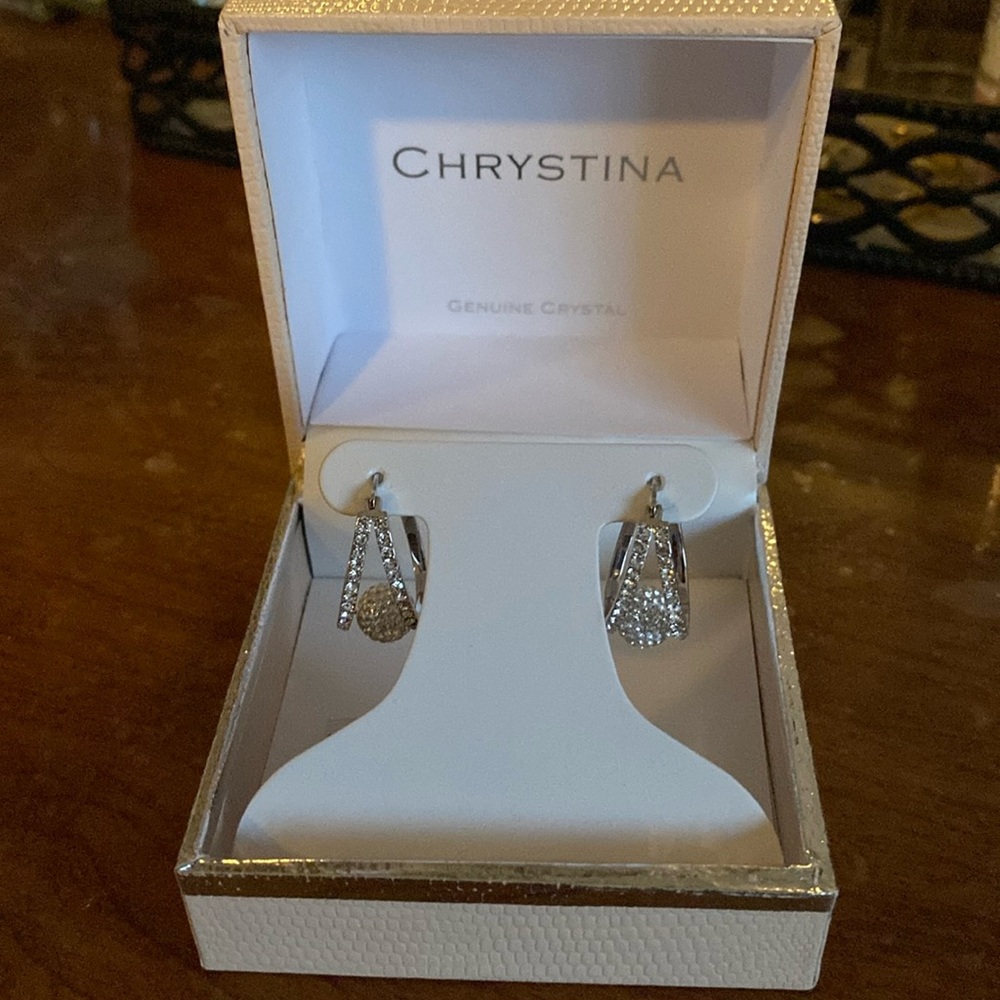 Chrystina silver hoops
